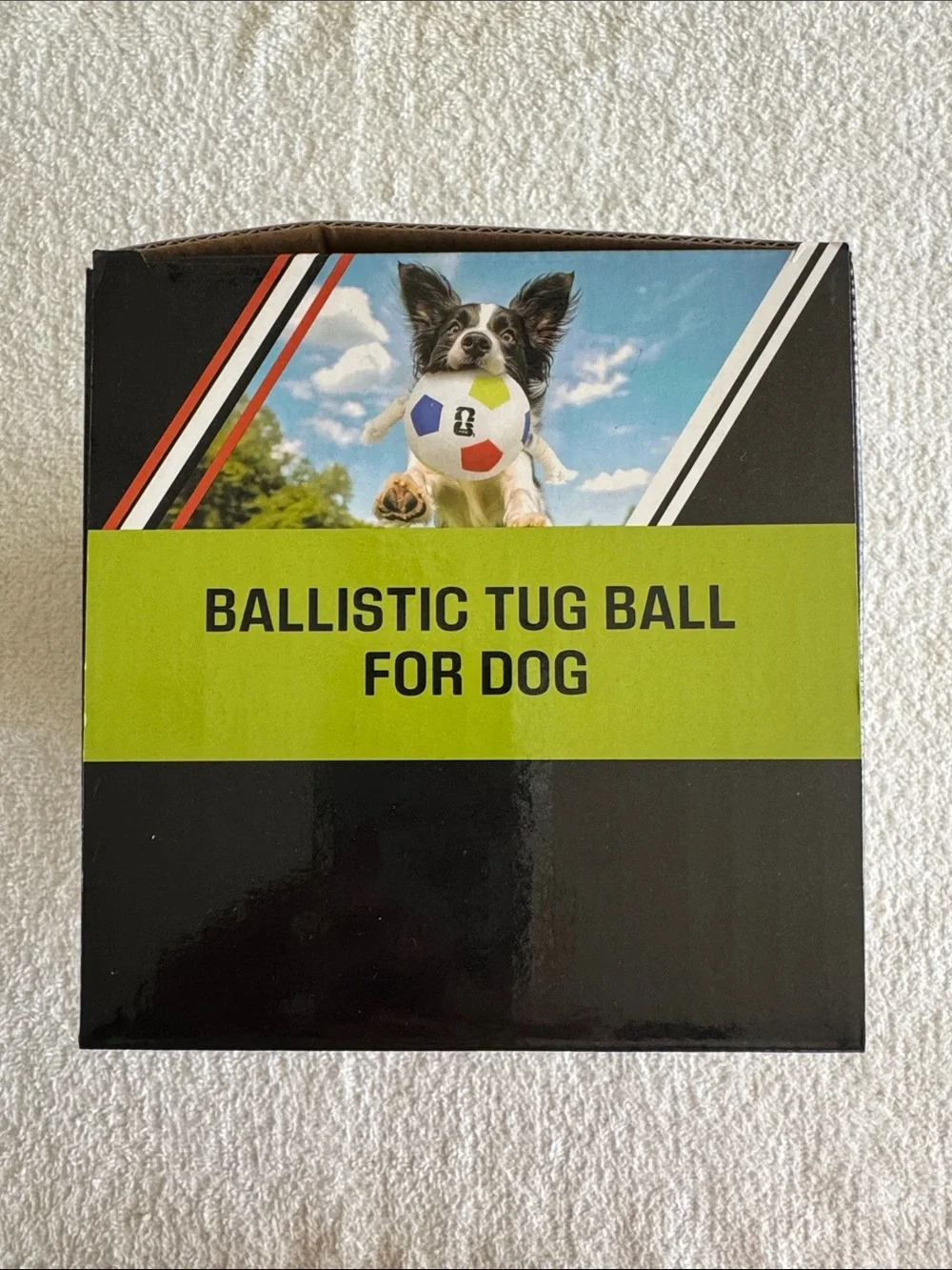 FIFA Soccer Ball with Rope White, Red & Yellow Dog Tug Toy